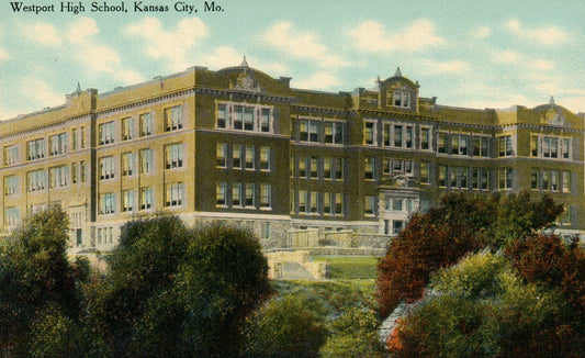 Westport High School Kansas City  MO Missouri Postcard