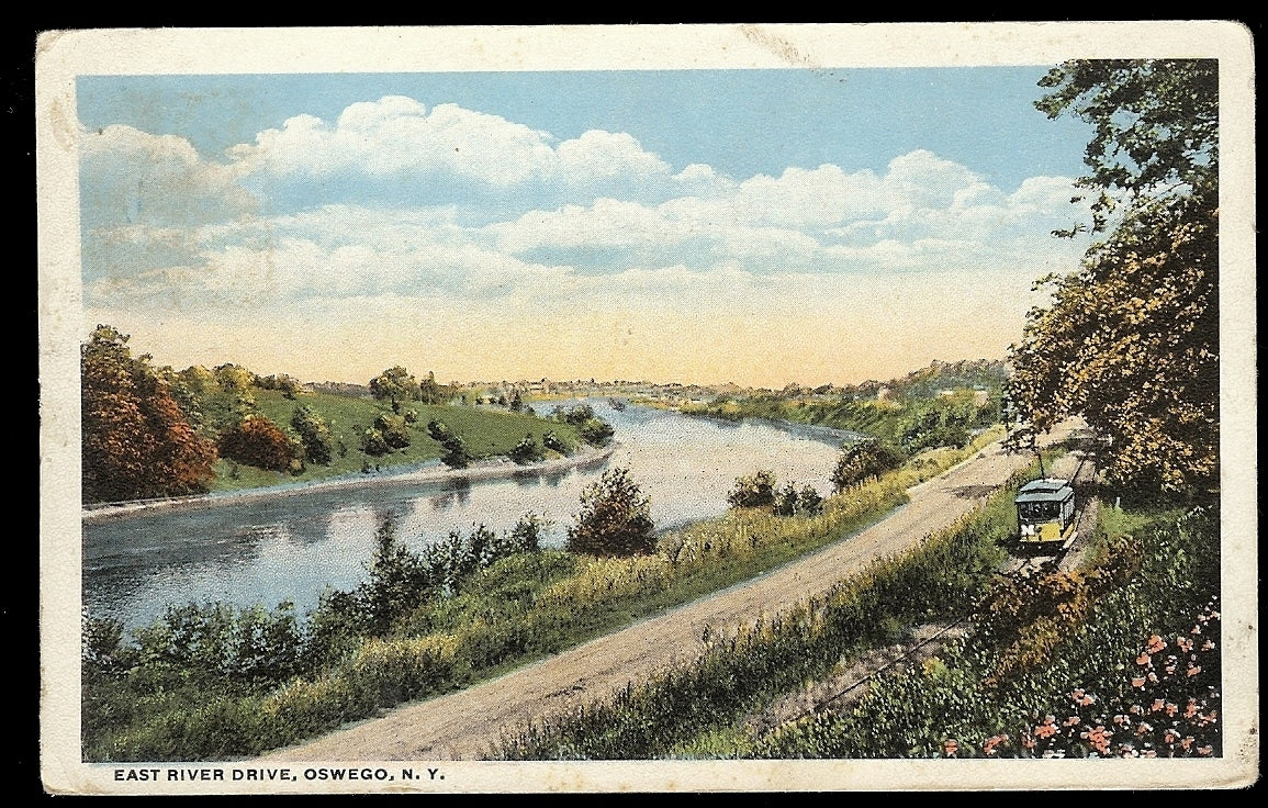 East River Drive Oswego New York NY Postcard