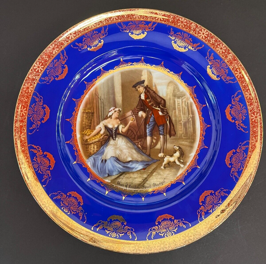 Vintage Bavaria Cries of London "Sweet Oranges" Blue/Gold Decorative Plate
