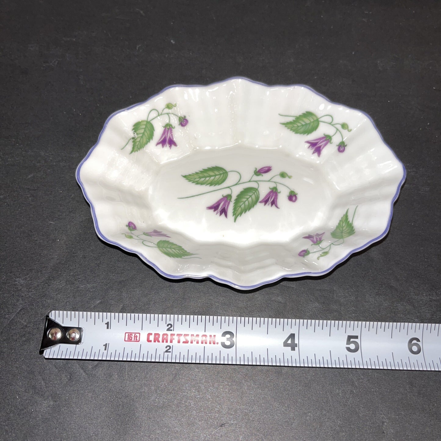 Shelley England Lavender Floral Bone China Trinket Dish or Pin Tray