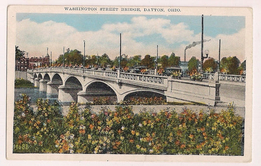Washington Street Bridge Dayton OH Ohio  Postcard