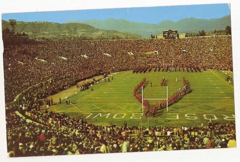 Rose Bowl Pasadena California CA Brookside Park Band Postcard
