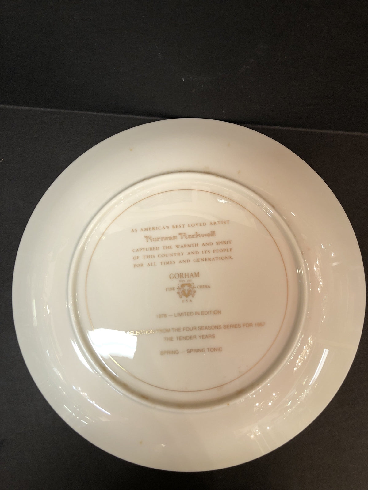 1978 Gorham Norman Rockwell Four Seasons Collector Plates Limited Edition Boxed
