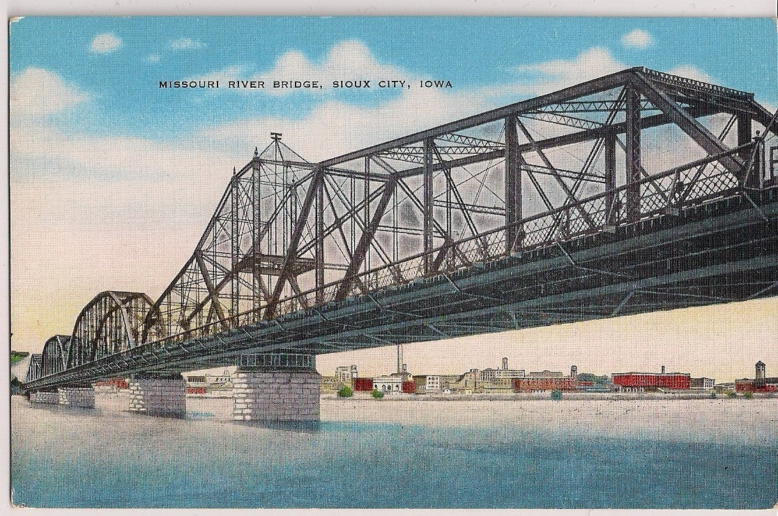 Missouri River Sioux City IA Iowa Postcard