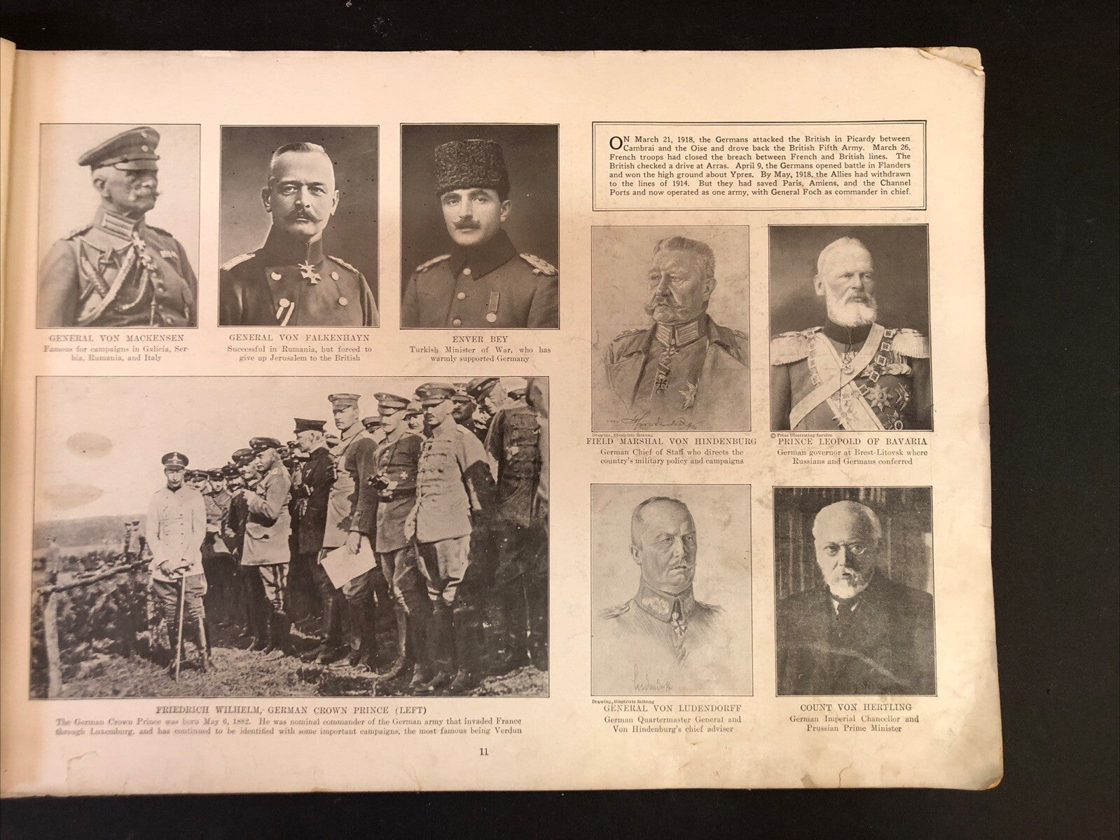 World War I Pictorial Book Oversized - Missing covers and pages 1-4
