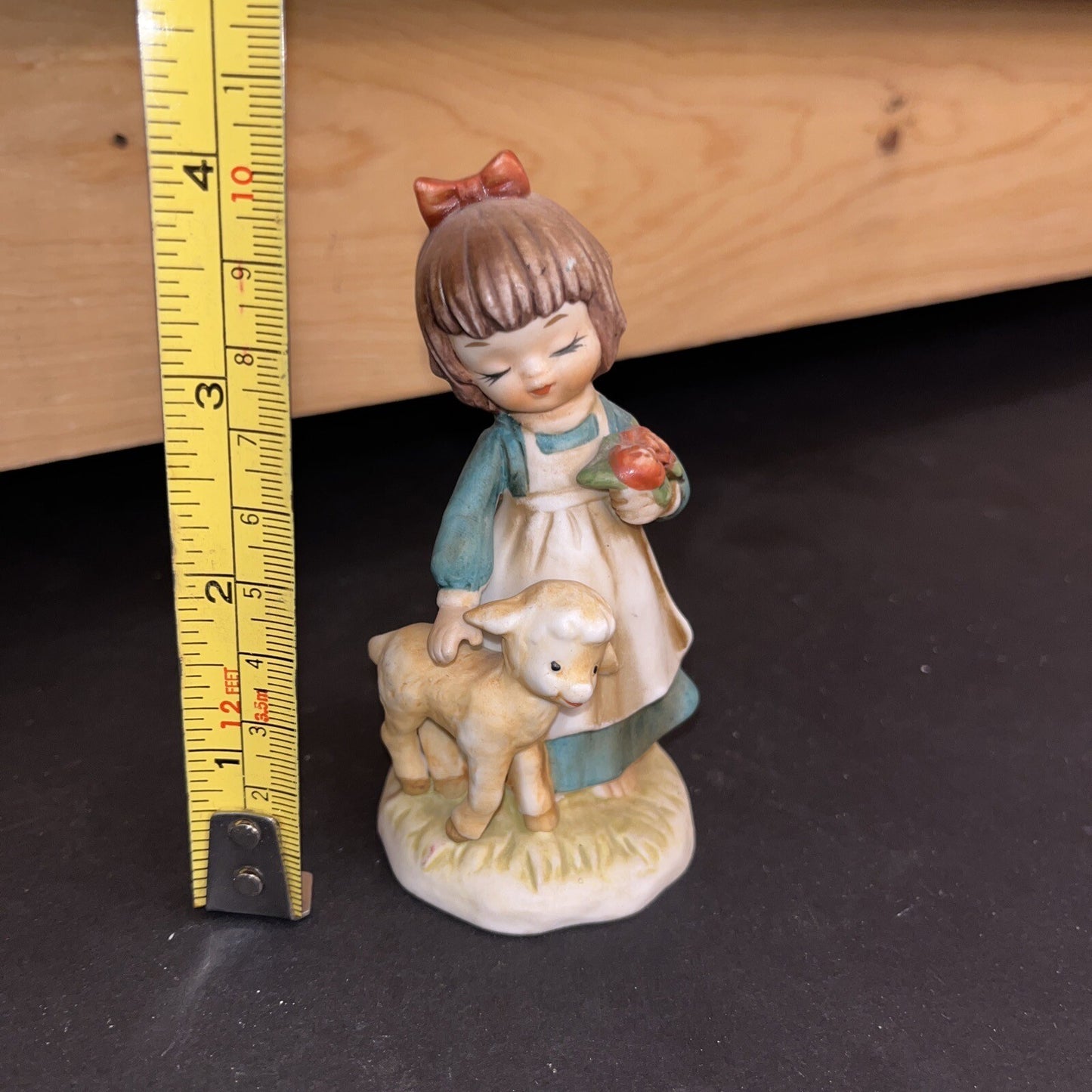 Vintage Lefton China Mary Had A Little Lamb Porcelain Figurine 2732