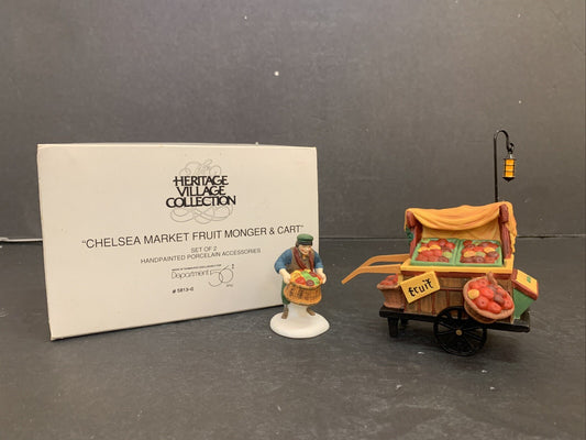Department 56 Heritage Village Accessory - "Chelsea Market Fruit Monger & Cart"