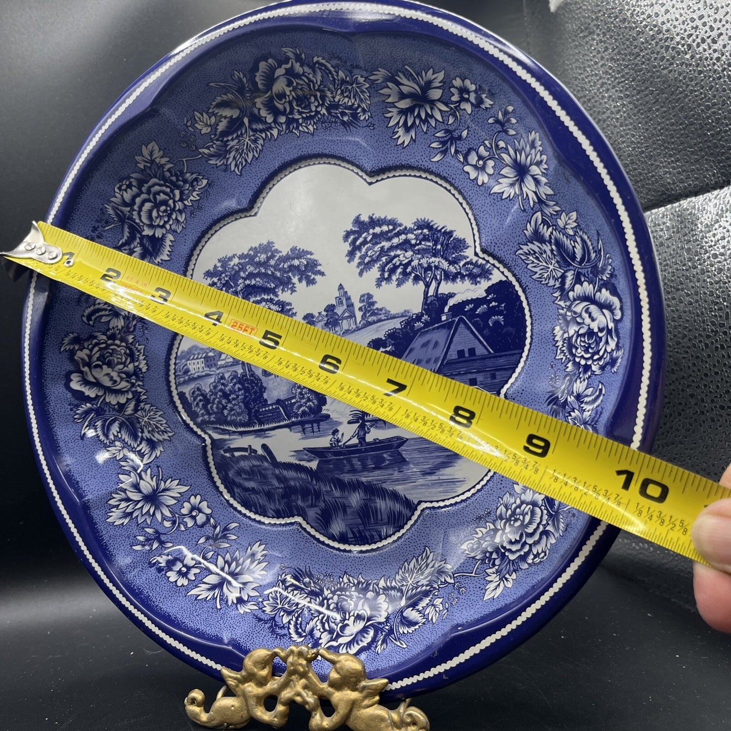 Vintage Blue Willow Tin Bowl 10" Made in England 1971