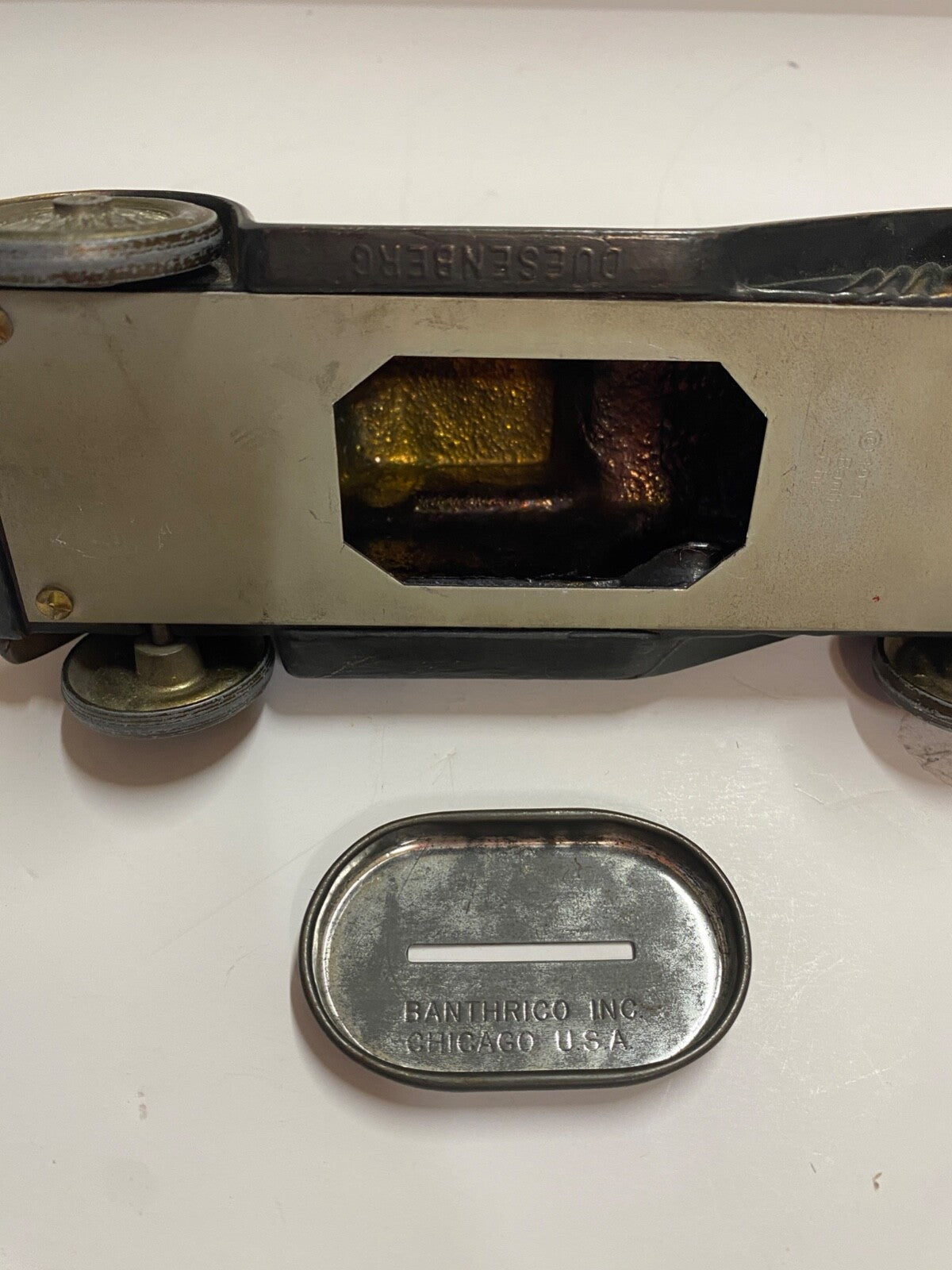 Vintage 1974 Brass Car Bank Duesenberg Banthrico INC. Chicago USA