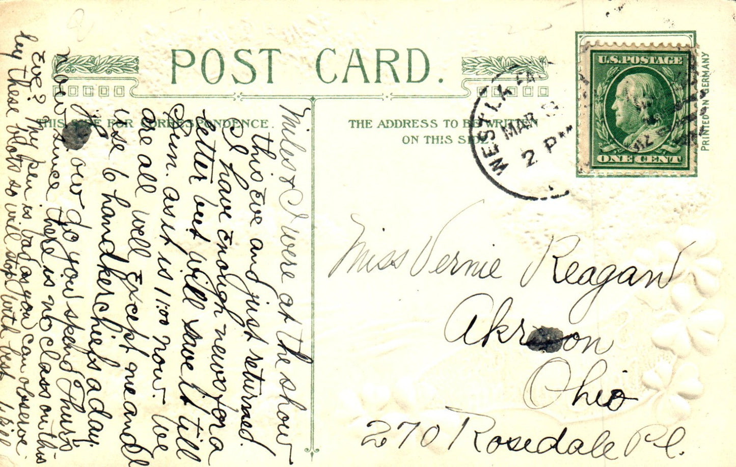 John Winsch St Pats Post Card Dundas Castle Connel Co Limerick