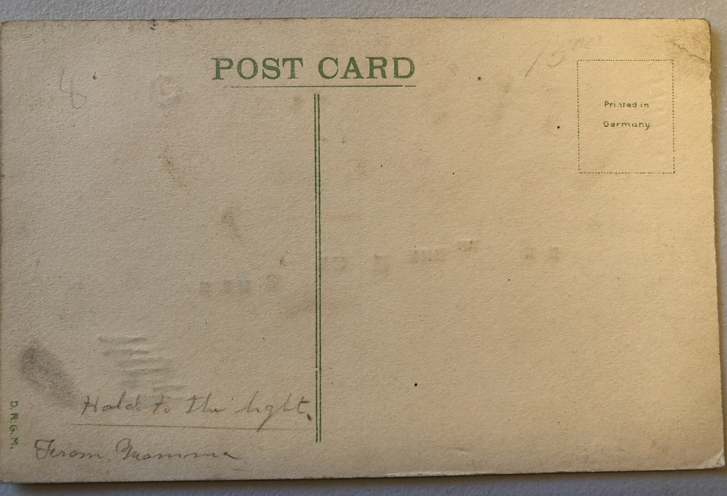 Hold to the Light A Merry Christmas House Trees Boat Moon Postcard