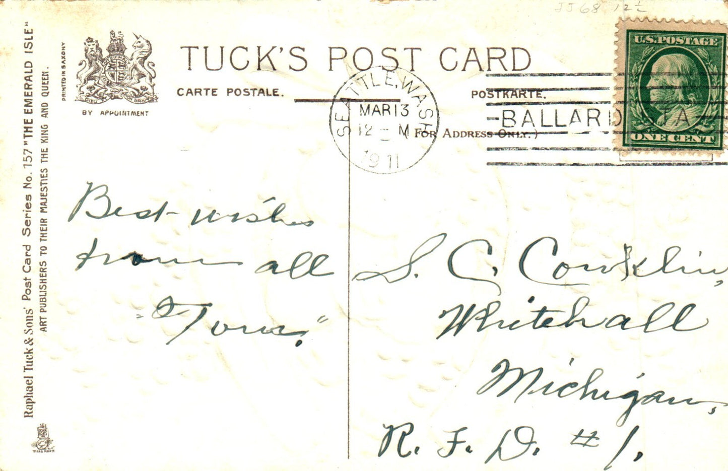 Gold Embossed Horseshoe Harp Clovers