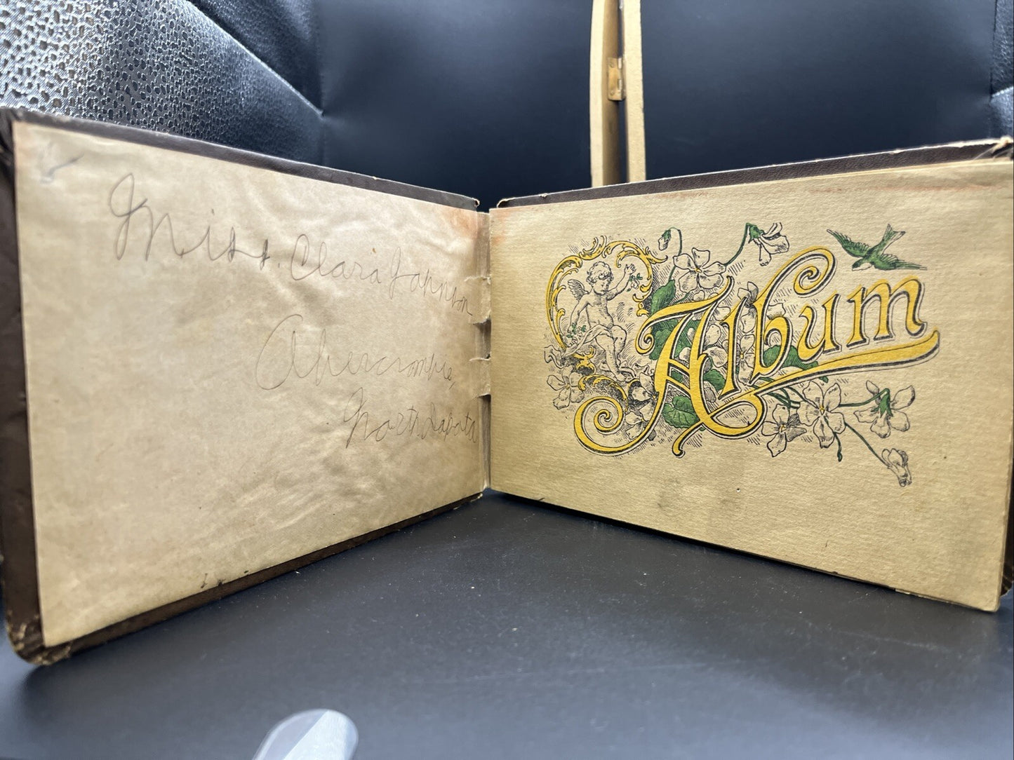 Antique Early 1900’s Autograph Album With Hand Written Notes
