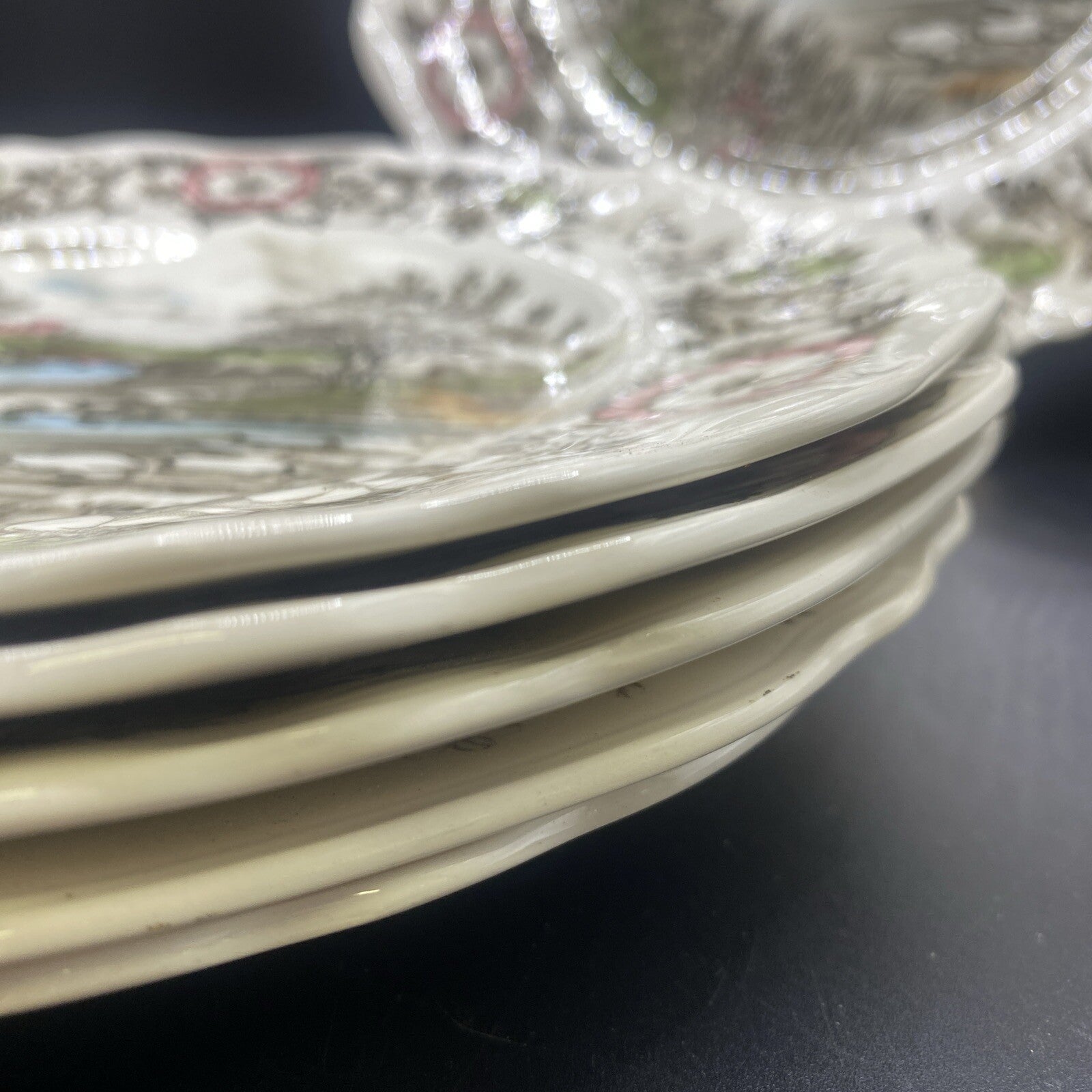 6 10" Dinner Plates English Staffordshire J & G Meakin Stratford-On-Avon