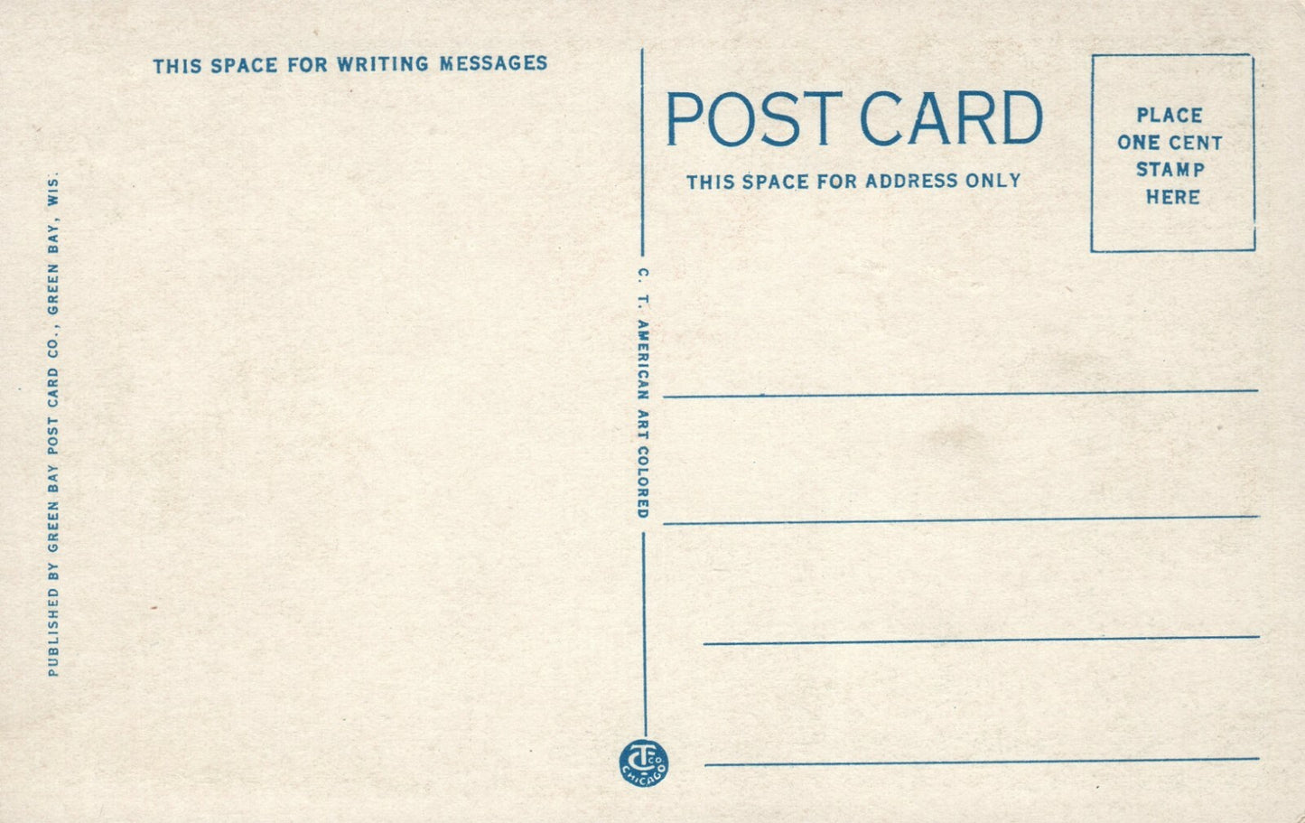 The Historic Tank Cottage 100 Years Old Green Bay WIS Wisconsin Postcard