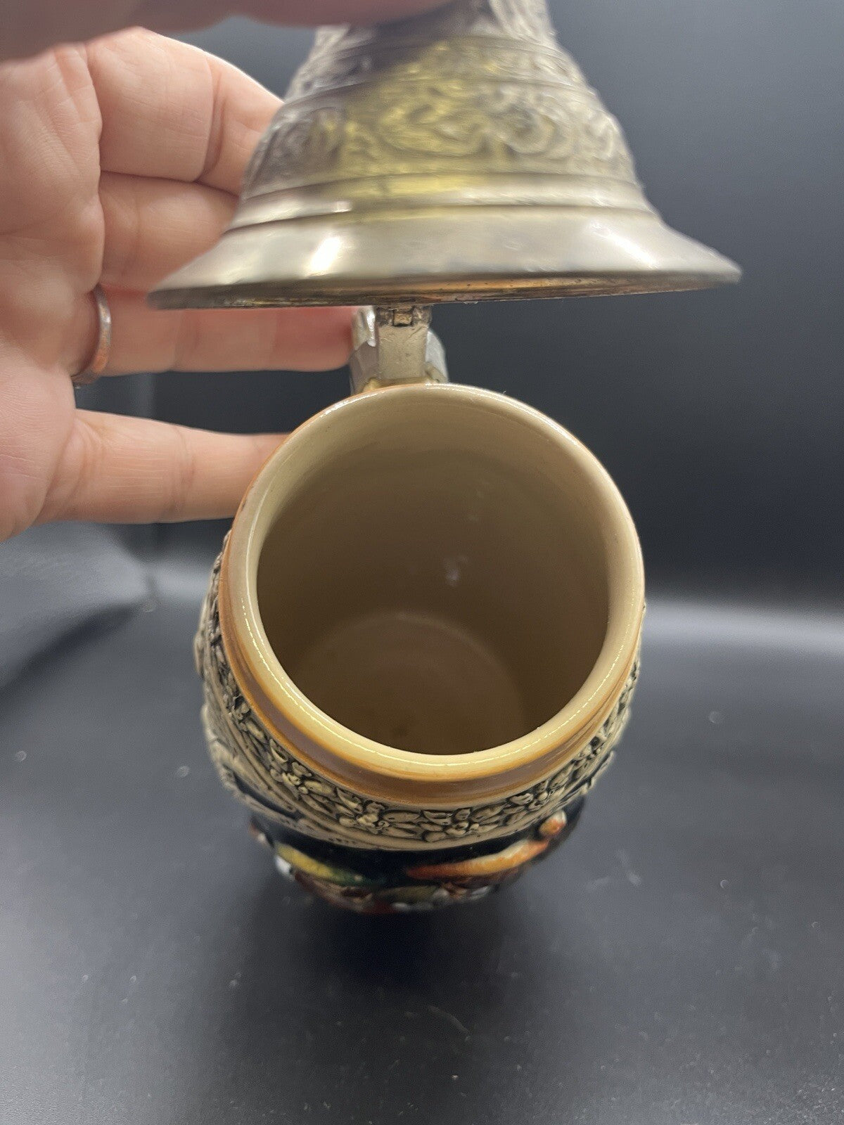 Vintage Original Thewalt Beer Stein Western Germany Pewter Lid 1 Ltr