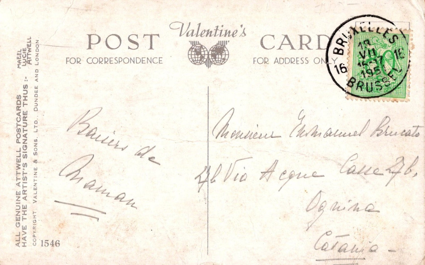 Diddums Child in Yellow Romper MLA Artist Signed Mabel Lucie Attwell 1546