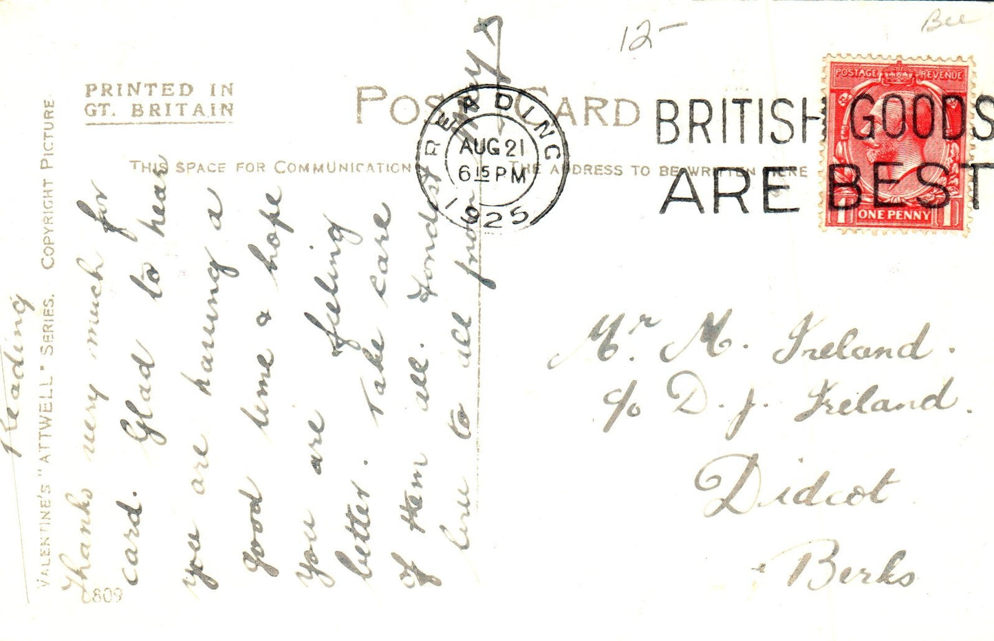 Baby listens to radio "Oh Uncle" Artist Signed Mabel Lucie Attwell #809