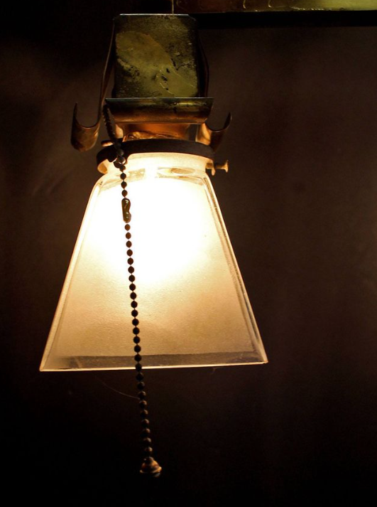 2 Light 1910s Craftsman Hubbell Socket Chandelier Arts & Crafts Mission