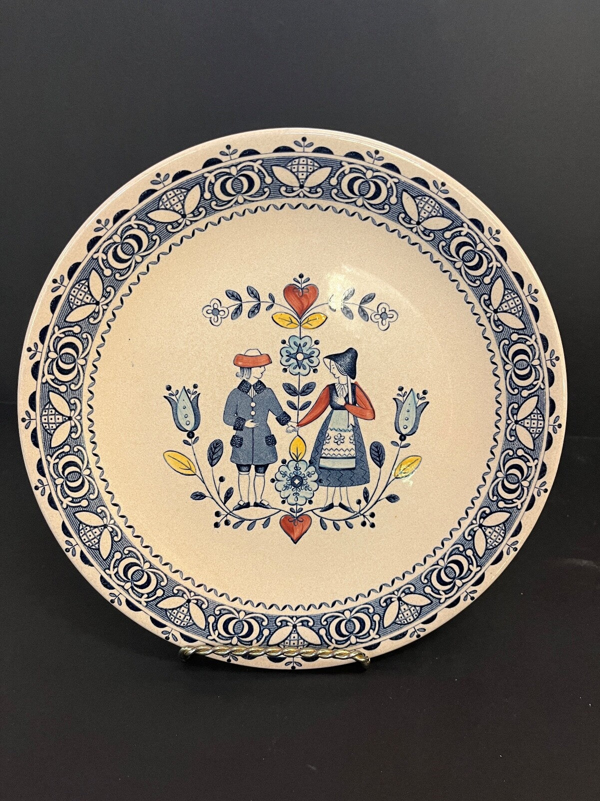 10" DINNER Plate Johnson Brothers Staffordshire Hearts Flowers Old Granite