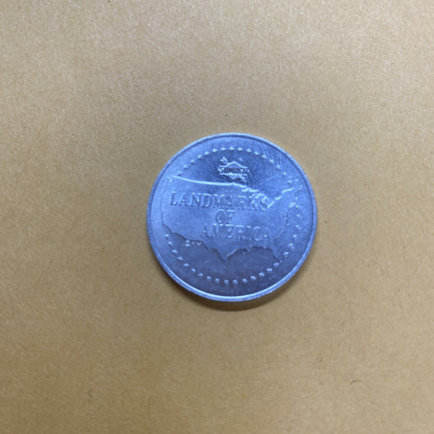 Vtg Lincoln's Log Cabin Sunoco Oil Commemorative Token Landmarks America Line