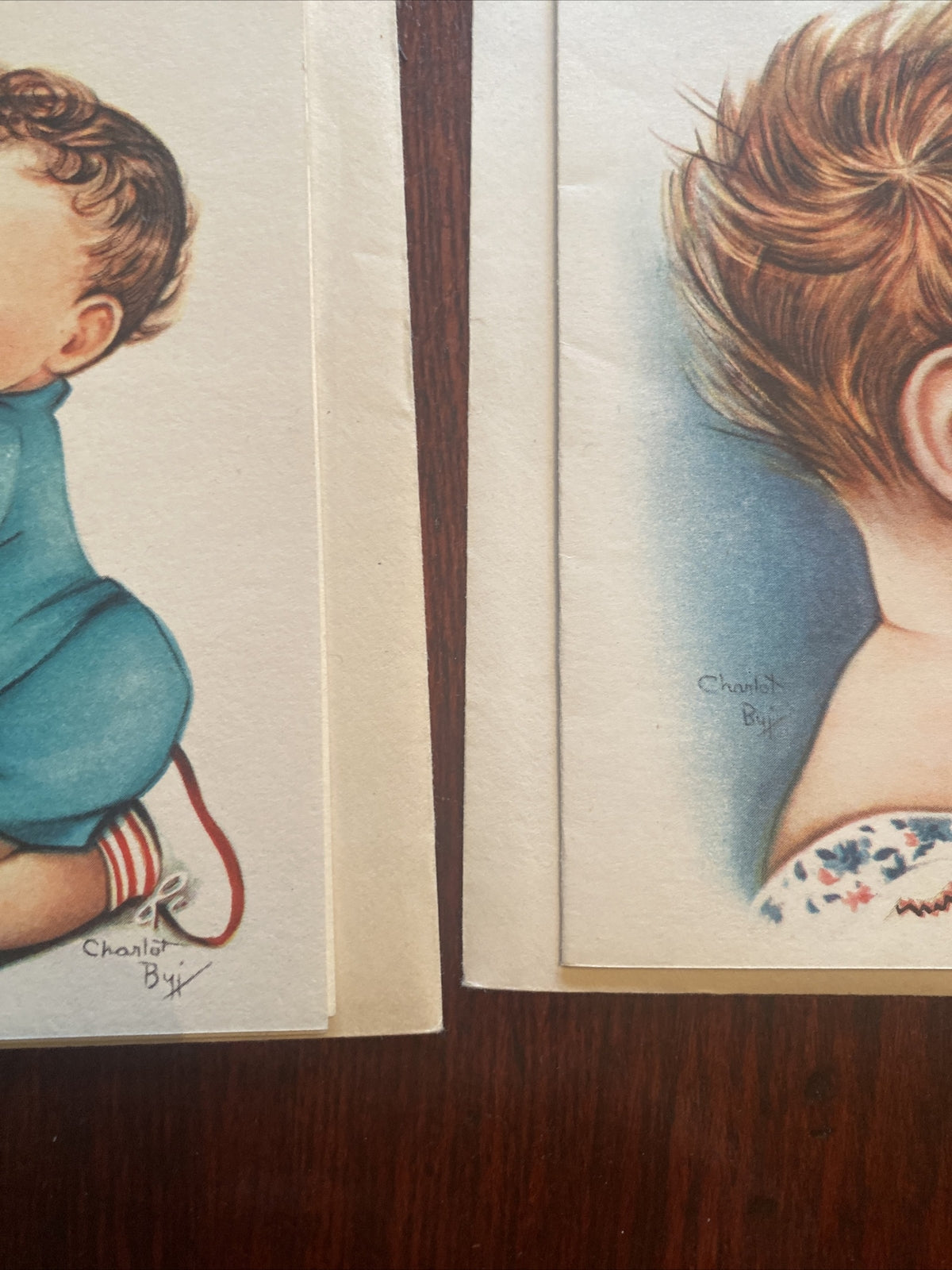 Vintage Artist Signed Charlot Byi Greeting Card Lot of 7 children Babies