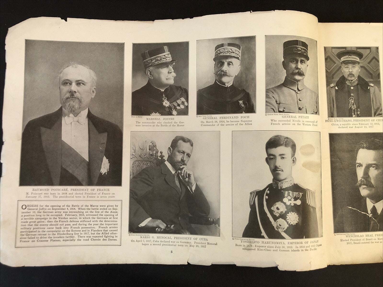 World War I Pictorial Book Oversized - Missing covers and pages 1-4