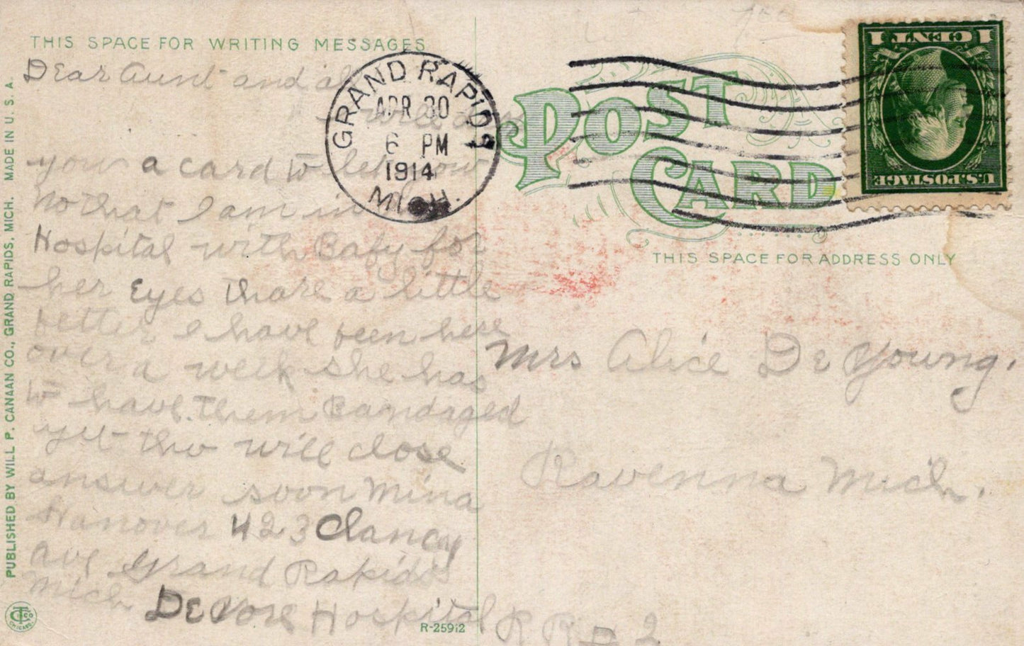 207 Ramona Pavilion by Night Grand Rapids Michigan MI Mich Postcard