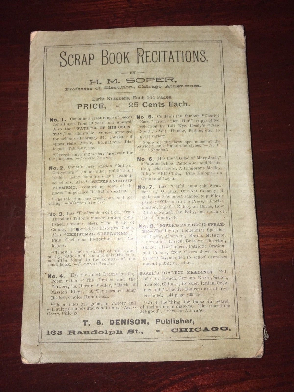 Denison's Series Scrap-Book Recitations Vol. III Play Book