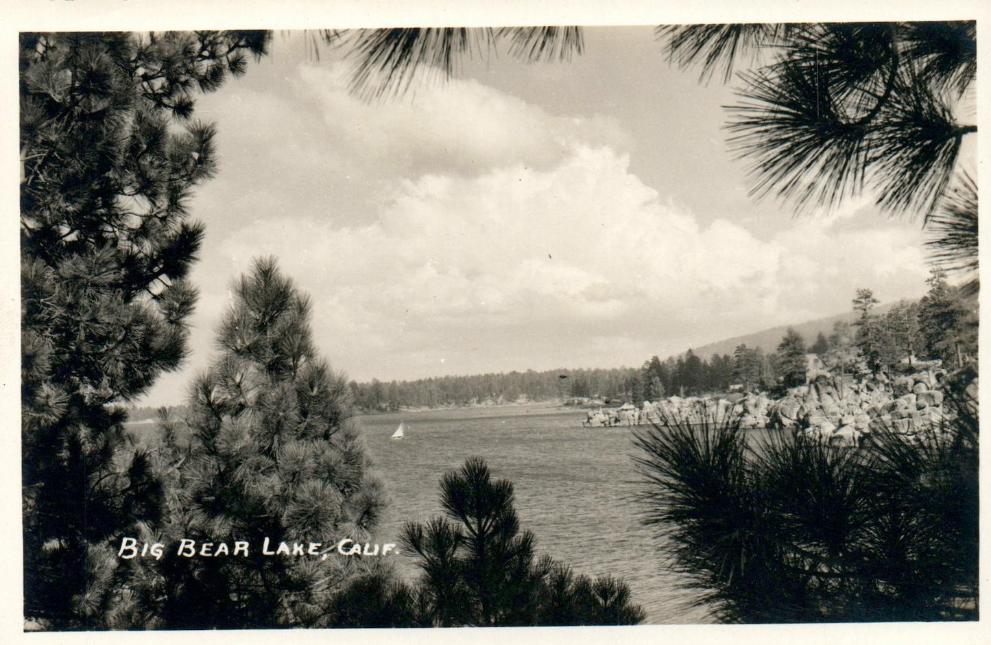 Real Photo Big Bear Lake CA Cali California Vintage Postcard