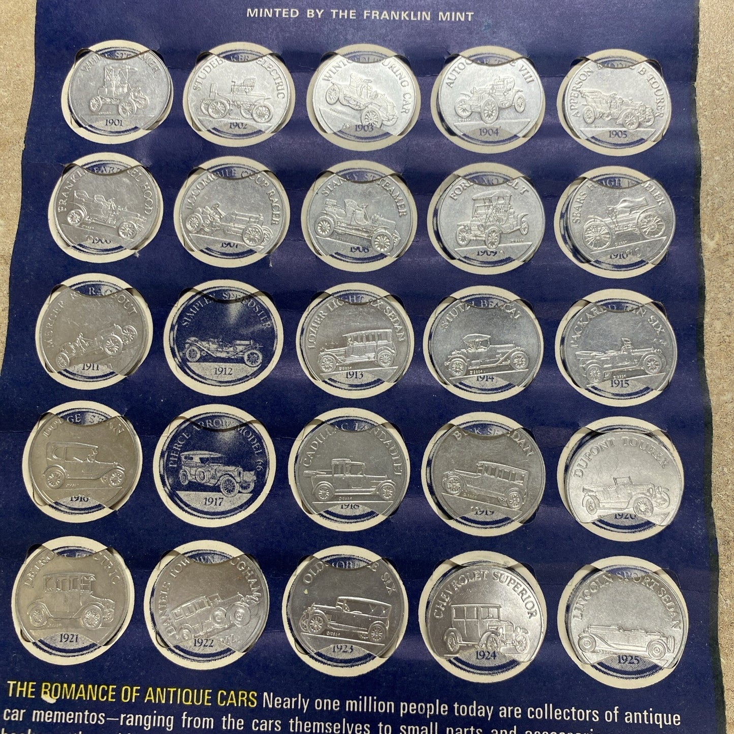 Vintage Car Coin Series 1 Sunoco Oil Commemorative Token Landmarks America Line