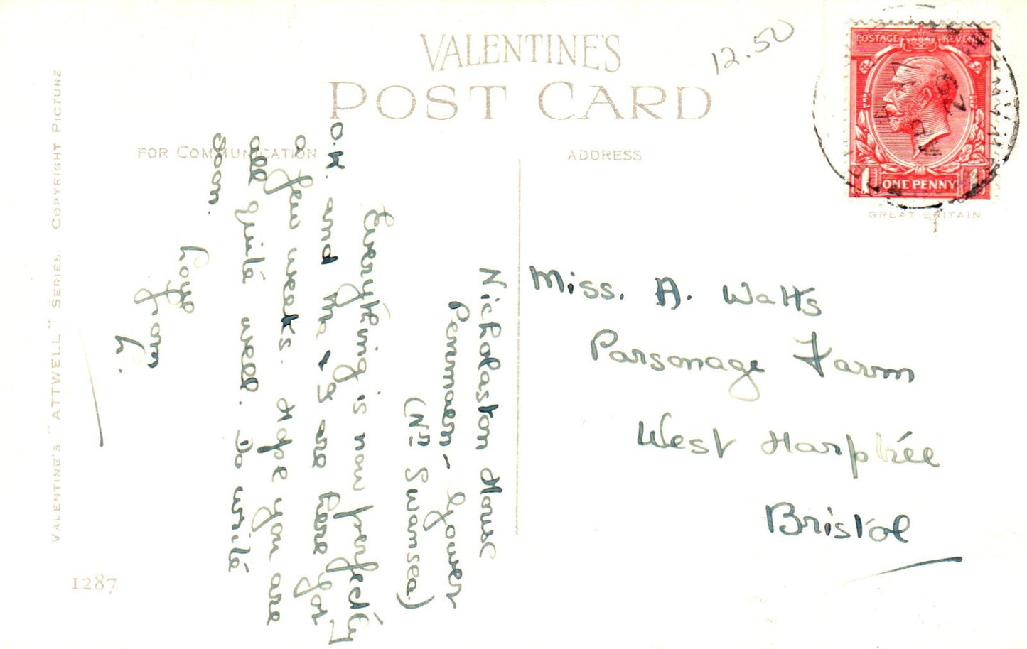 Donkey Pulling Hobo in cart Artist Signed Mabel Lucie Attwell #1287