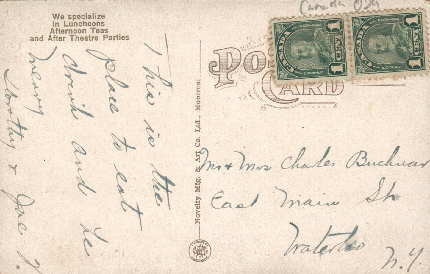 Interior Diana Sweets Limited Peel St entrance Montreal Canada Postcard