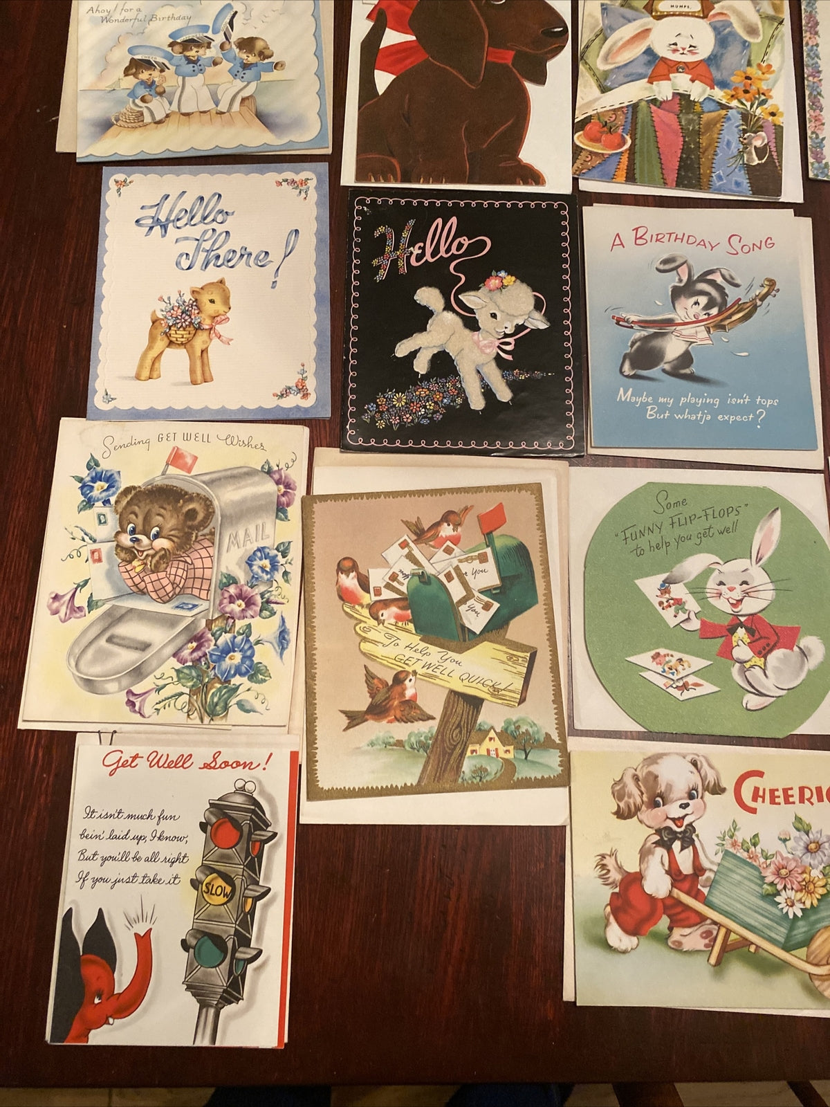 Vintage lot of 25 Greeting Cards Animals dogs rabbits deer lion elephant & More