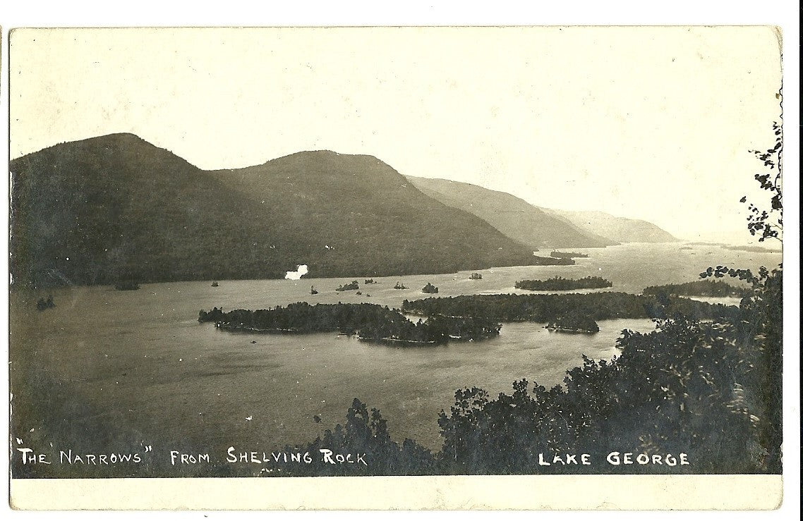 Real Photo The Narrows from Shelving Rock Lake George New York NY Postcard
