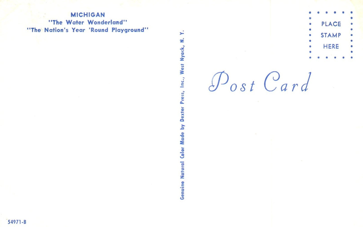 Large Letter Greetings From Michigan the Water Wonderland MI Postcard