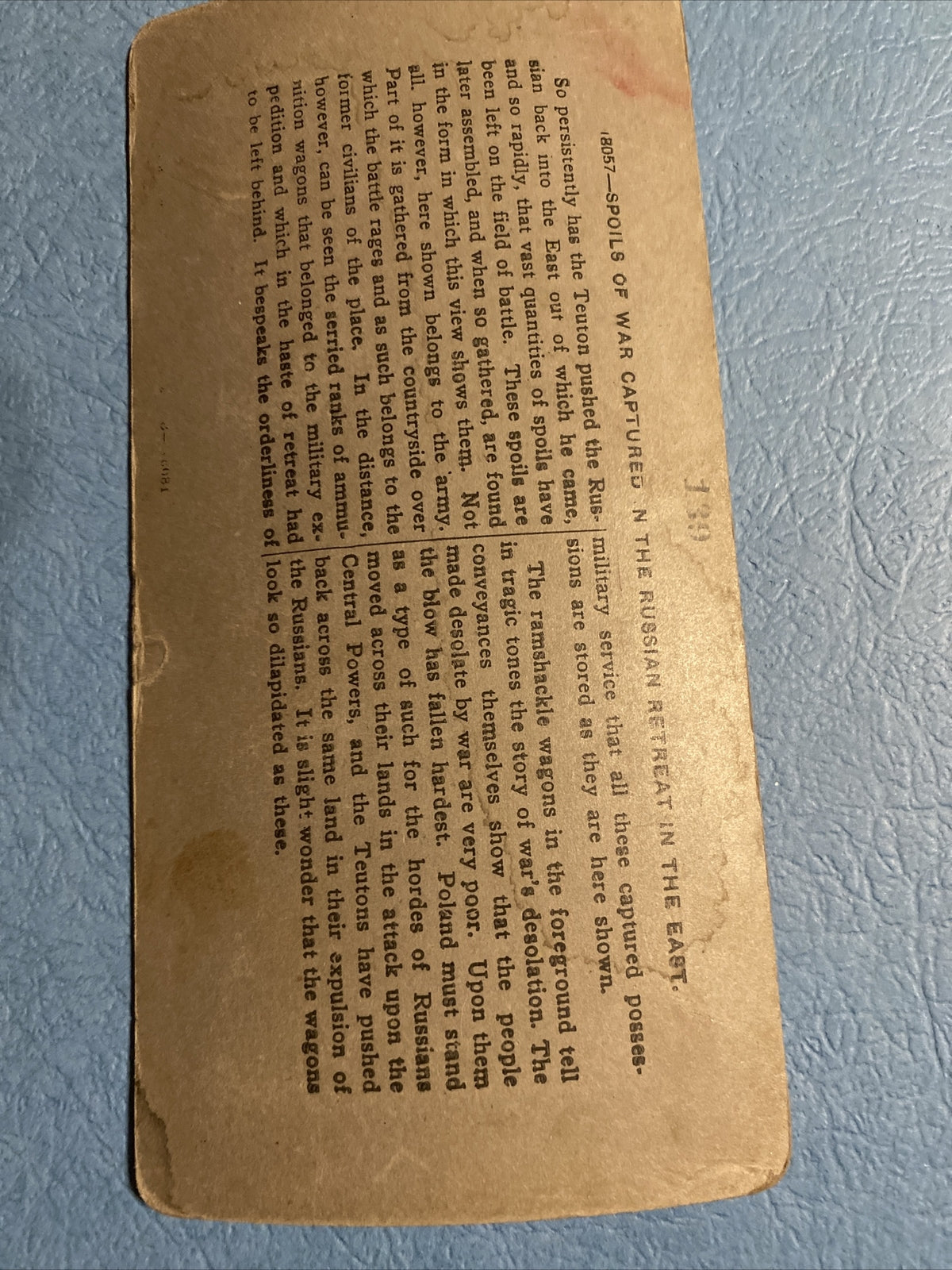 Real Photo Stereoview Spoils of War Captured in Russian Retreat Ramshackle wagon