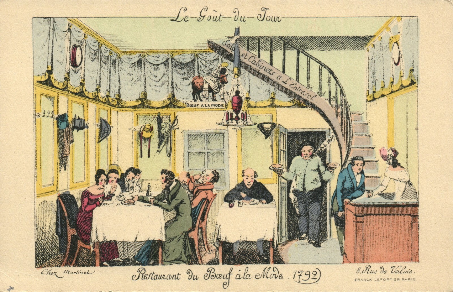 Restaurant Du Boeuf a la Mode (1792) French France Postcard
