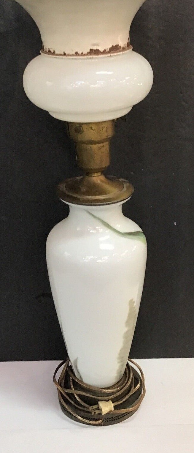1930's Art Deco art nouveau26.5" Rare Hand Painted Lamp Works