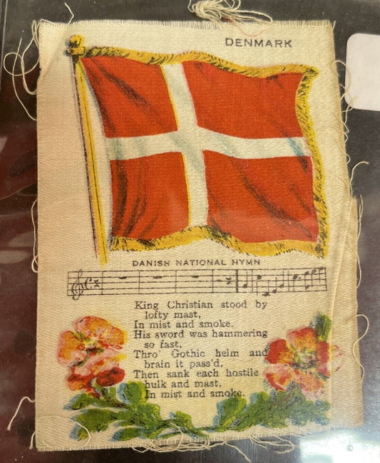 Vintage Nebo Cigarettes Tobacco Silk Danish Denmark National Hymn 4" x 3"