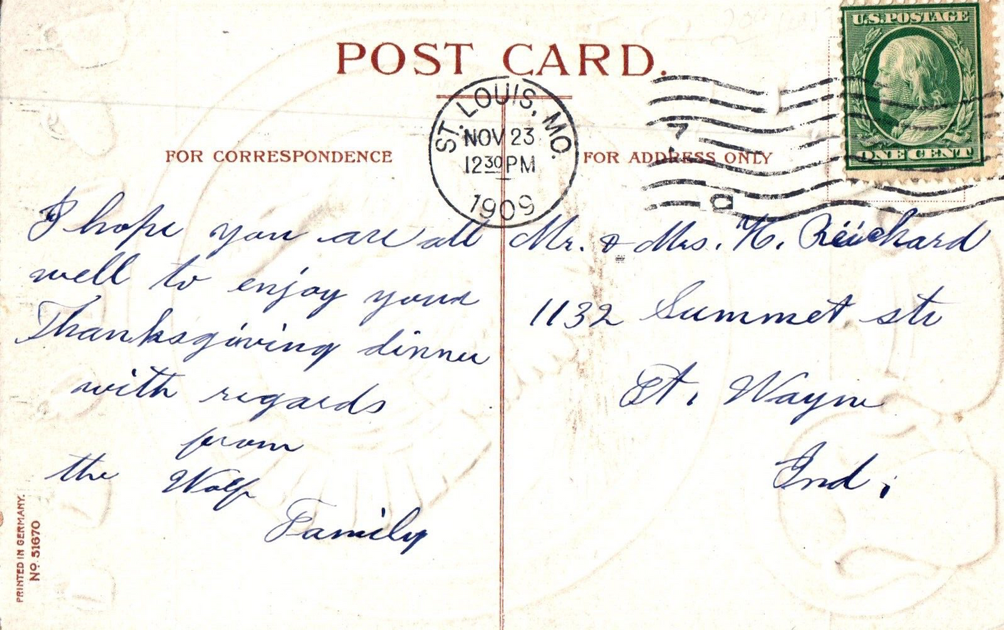 Clapsaddle A Glad Thanksgiving Turkey with Pot Pans & Dishes Vintage Postcard