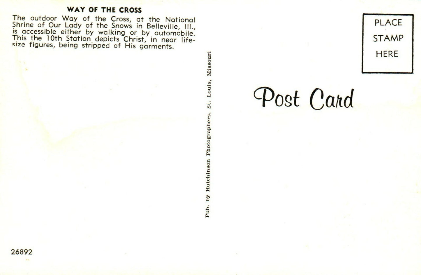 Way Of The Cross 26892 Chicago Illinois IL Postcard