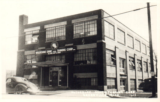 Wolverine Shoe and Tanning Corp Greenville Michigan Mich MI Postcard RPPC