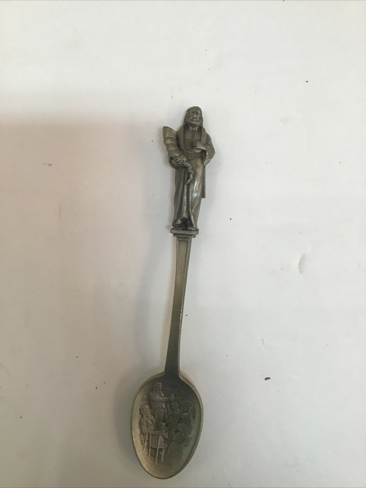 Franklin Mint Set of 5 Pewter Spoons with Figures of Dickens A Christmas Carol