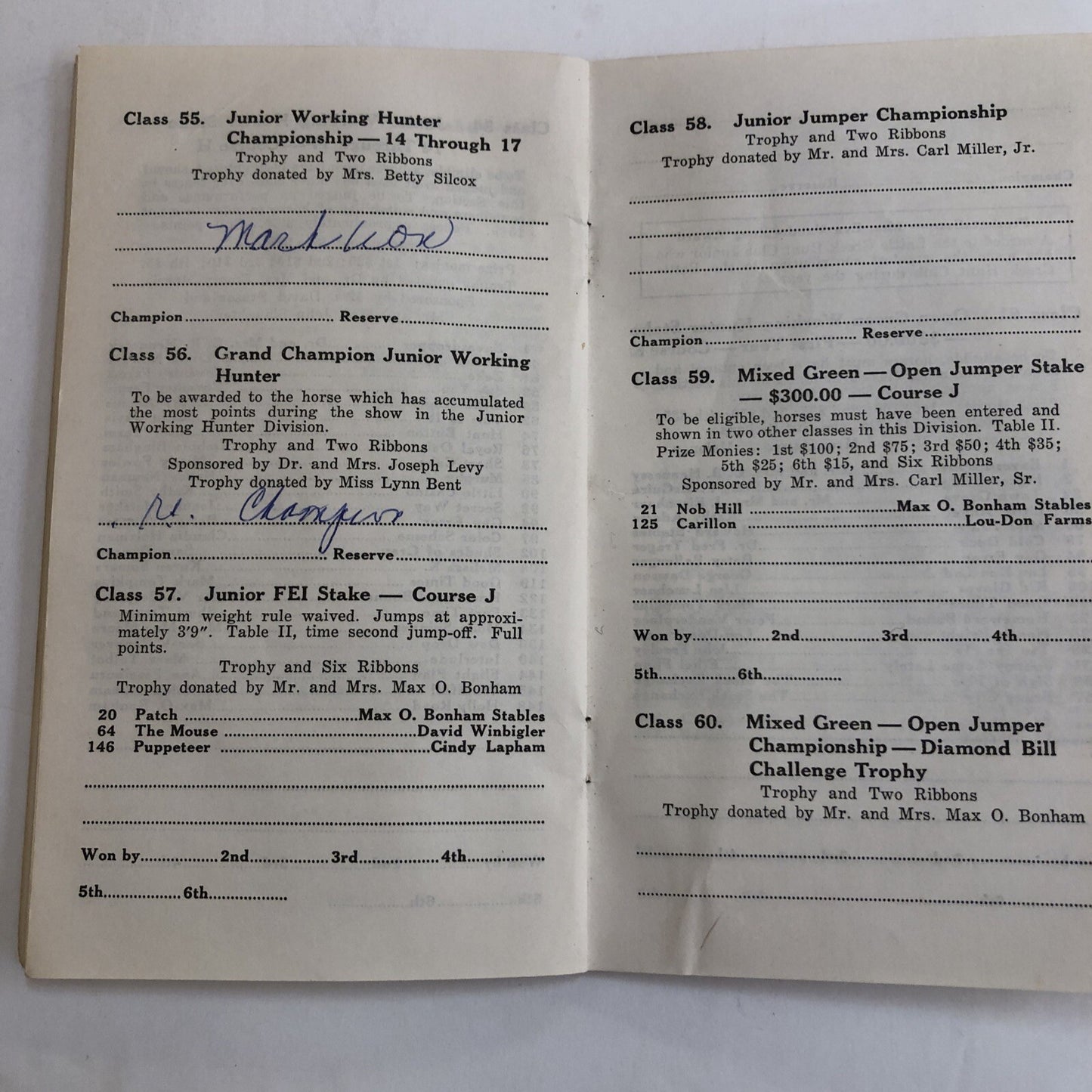 Lot of 3 Battle Creek Hunt Horse Show Programs Michigan 1965 1967 and 1968