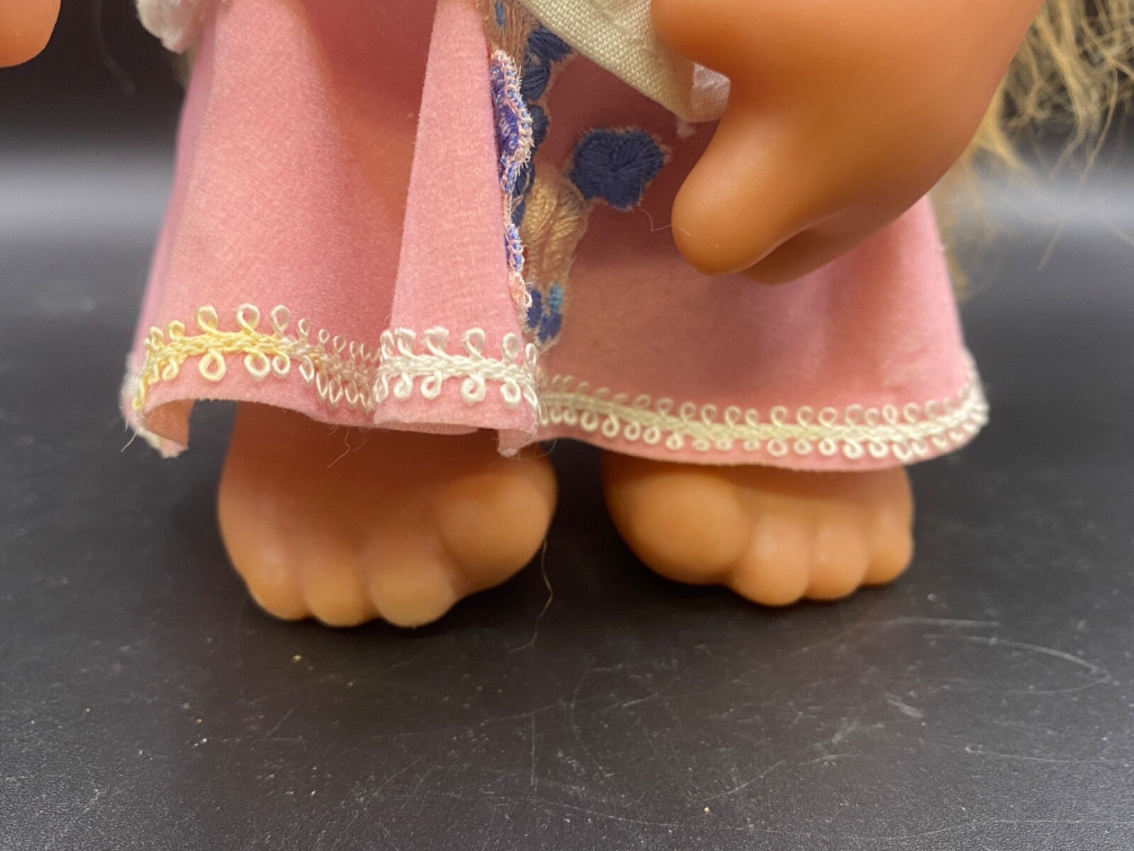 1977 Vintage Thomas Dam Troll Doll 9" Norfin Girl Pink Poodle Skirt & white top