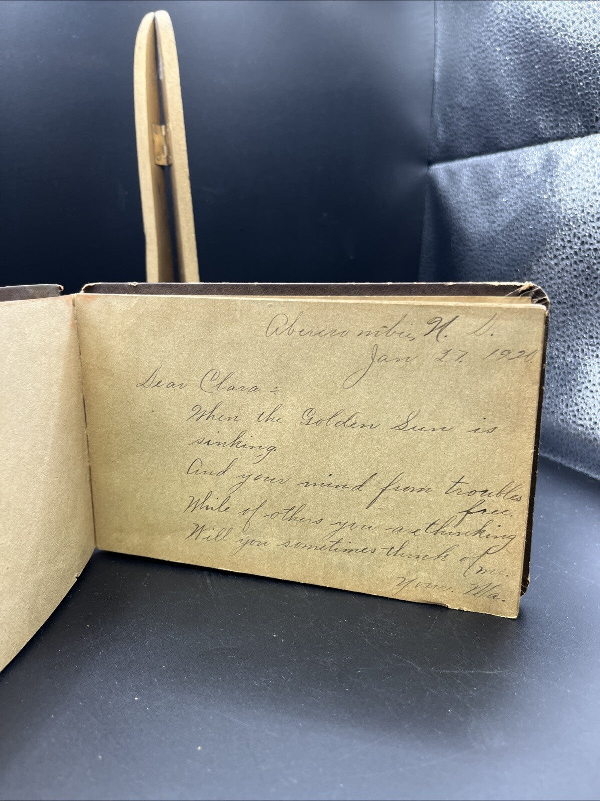 Antique Early 1900’s Autograph Album With Hand Written Notes