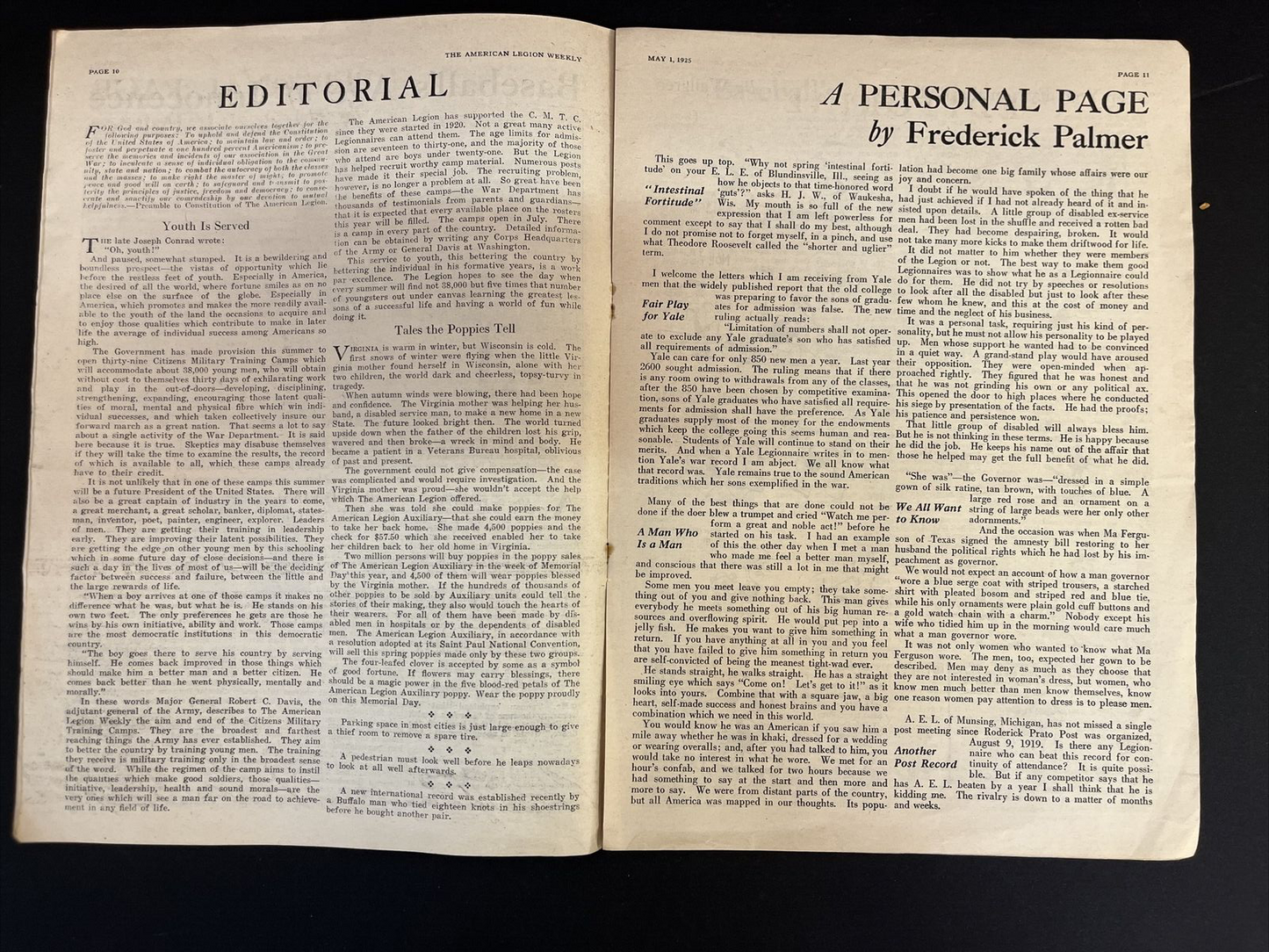 Americn Legion Weekly May 1, 1925 Vol. 7 No. 18