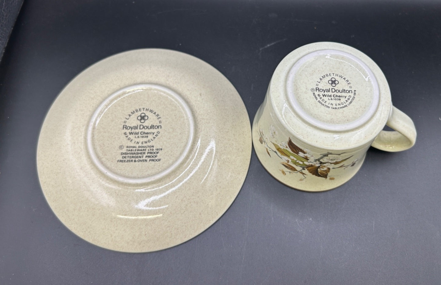 Royal Doulton WILD CHERRY Cup & Saucer Made in England Lambethware 1979