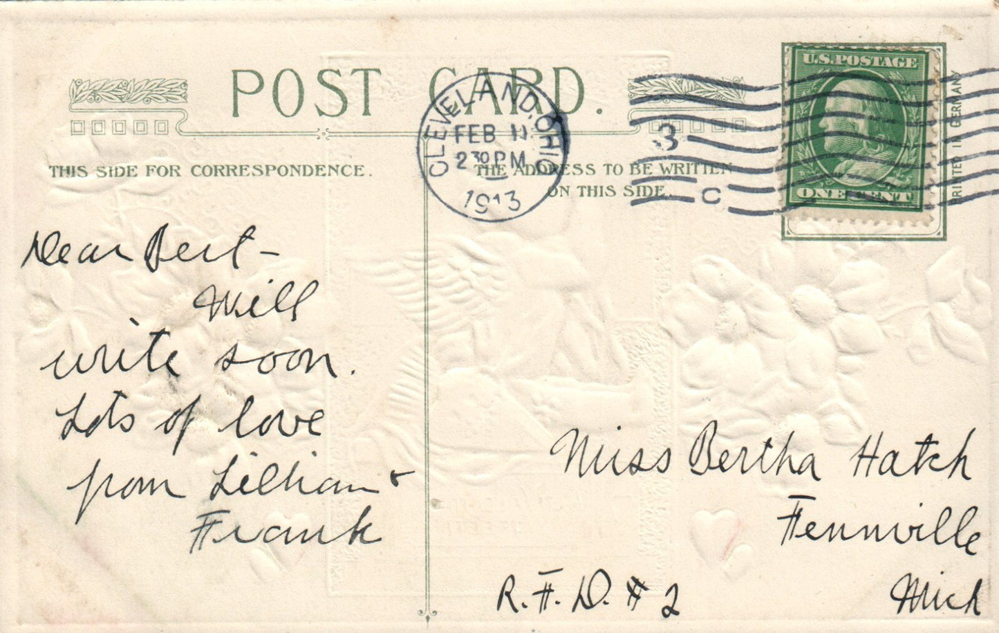 Winsch Jason Frexias Little Cherub with a Bow & Arrow Valentines Day Postcard